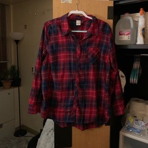 red and blue plaid flannel